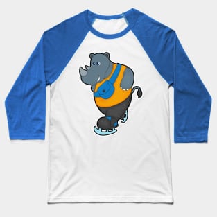 Rhino at Ice skating with Sling bag Baseball T-Shirt